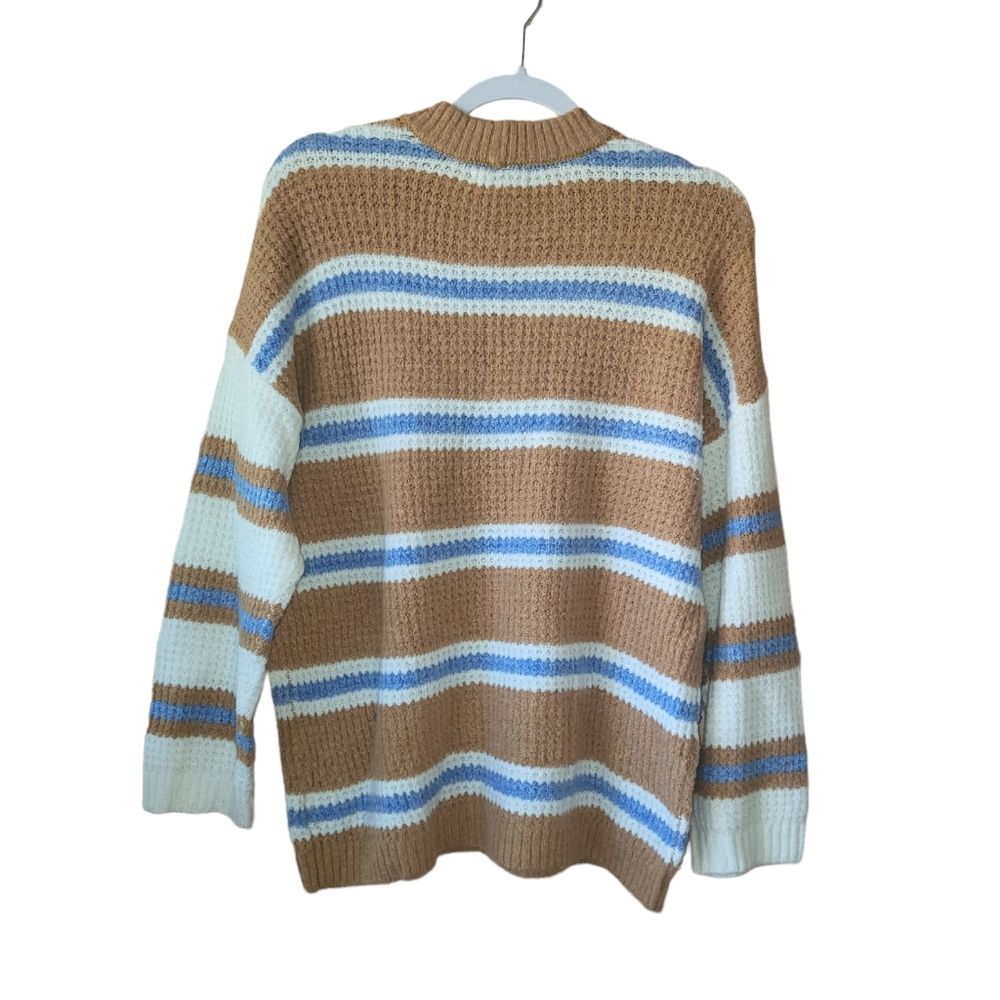 American Eagle Stripe Oversized Knit Crewneck Sweater Xsmall - Picture 2 of 5